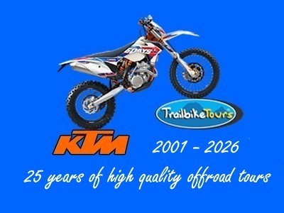 TrailbikeTours 2001 - 2026. Offroad motorbike tours on KTM dirtbikes