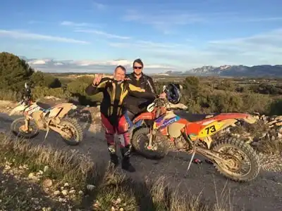 Enjoying a day on the motorbikes with Trailbiketours